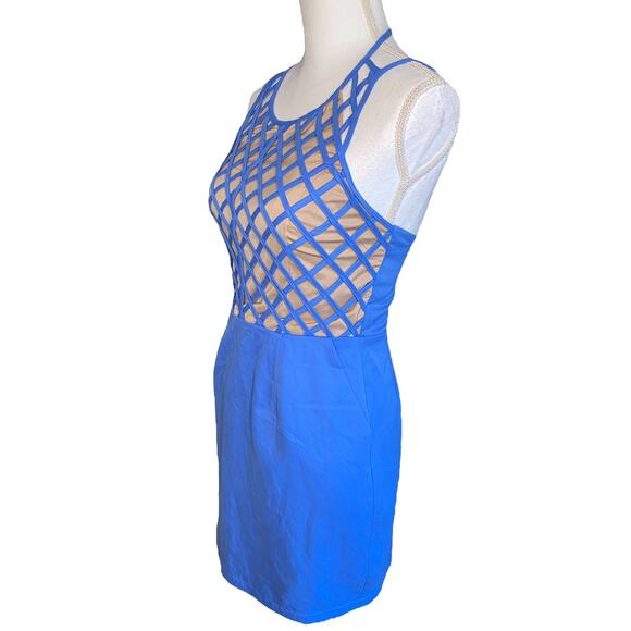 Finders Keepers Precious Memories Dress Amparo Blue Nude Women’s Small - Picture 2 of 13